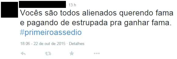 Perfis ridicularizam campanha sobre primeiro assédio sexual (Reprodução/Twitter)