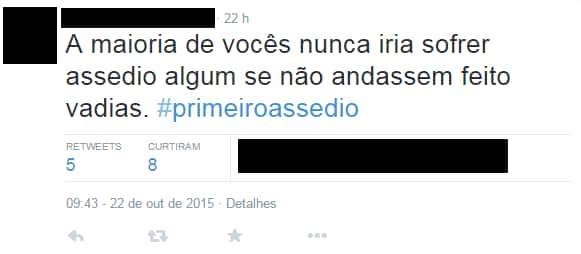 Perfis ridicularizam campanha sobre primeiro assédio sexual (Reprodução/Twitter)