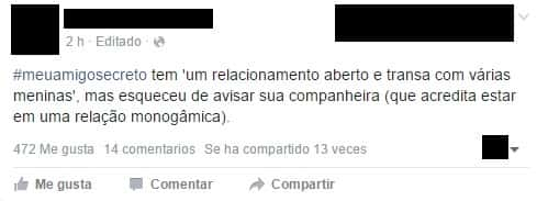 Mulheres relatam nas redes sociais casos de machismo (Reprodução/Facebook)