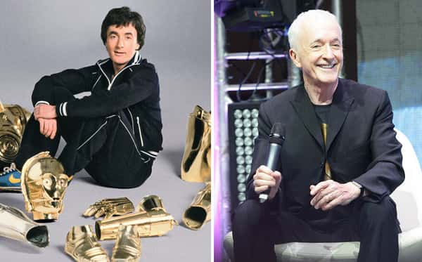 Anthony Daniels em 1977 e em 2015