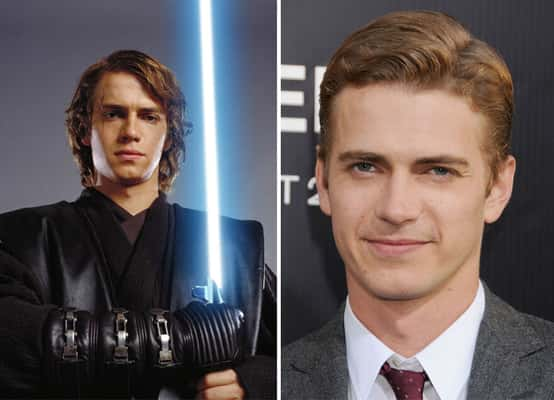 Hayden Christensen em 2005 e em 2015