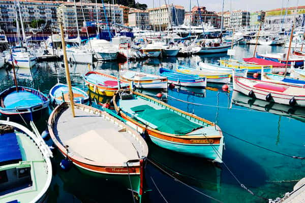 Barcos no porto de Nice