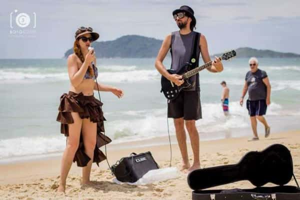 O casal em Florianópolis