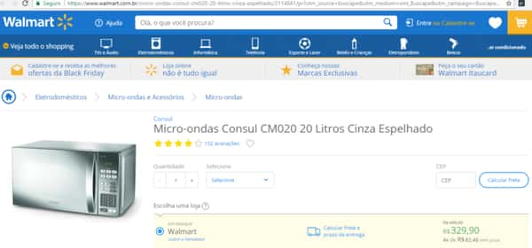 Micro-ondas Consul CM020 20 Litros: de R$ 438,00 por R$ 329,90 ou em 4x de R$ 82,48  sem juros no Walmart