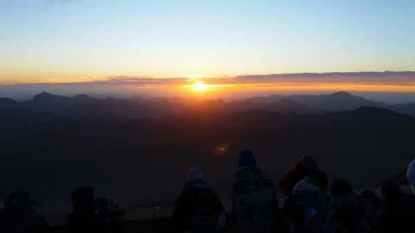 Vista do pôr do sol a partir do Monte Sinai