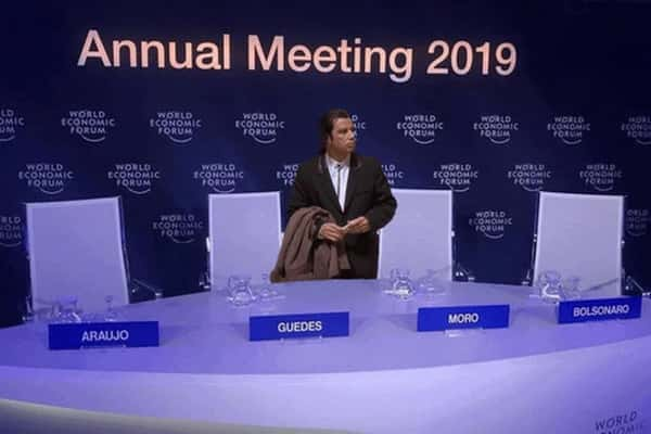 A presença de Bolsonaro no Fórum Econômico Mundial, em Davos, rendeu bons memes