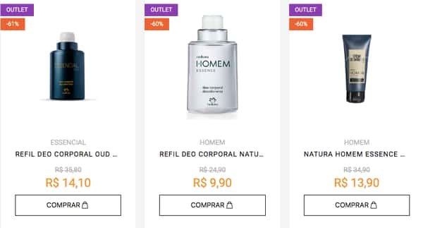 Descontos no outlet da Natura