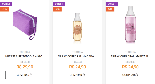 Descontos no outlet da Natura