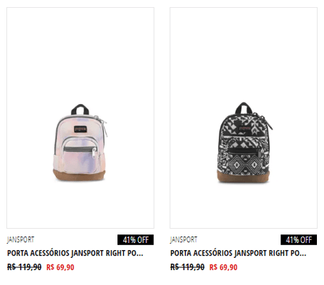 Produtos da JanSport na OFF Premium