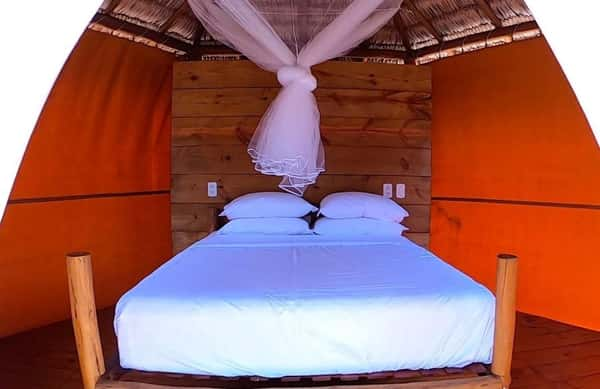 O Venturi Glamping oferece acomodações em estilo rústico, porém muito confortáveis e com sofisticação