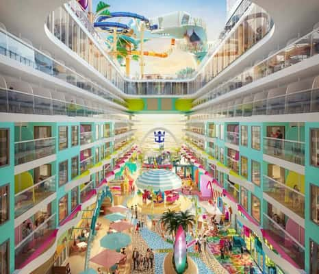 Surfside, um dos oito bairros do Icon of the Seas, novo navio da Royal Caribbean 