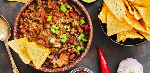 Chilli de carne simples e saboroso para o jantar