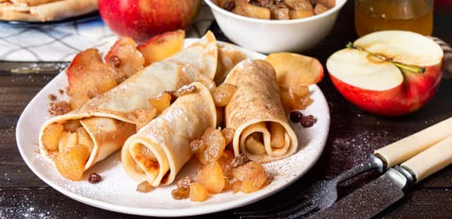 Crepe de aveia e maçã delicioso