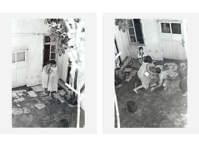 Família brinca com água em seu quintal, 1989 - Diab Alkarssifi