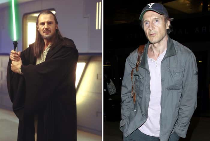 Liam Neeson em 1999 e em 2015