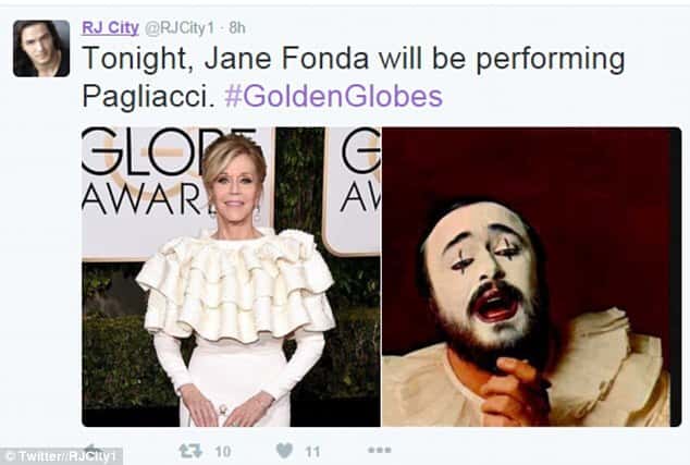 Look da Jane Fonda no Globo de Ouro