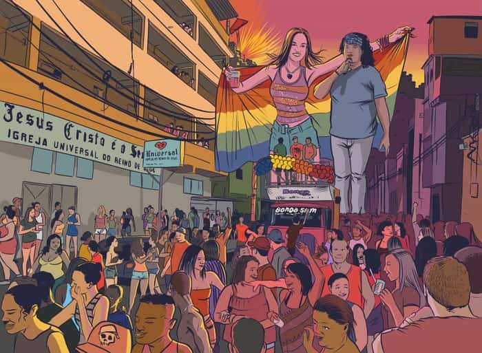 Arte sobre a parada Gay da Maré - Rio de Janeiro