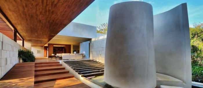 Detalhe da premiada arquitetura do Chablé Resort & Spa