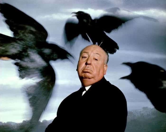 Retrato publicitário de Alfred Hitchcock para lançamento do filme 
