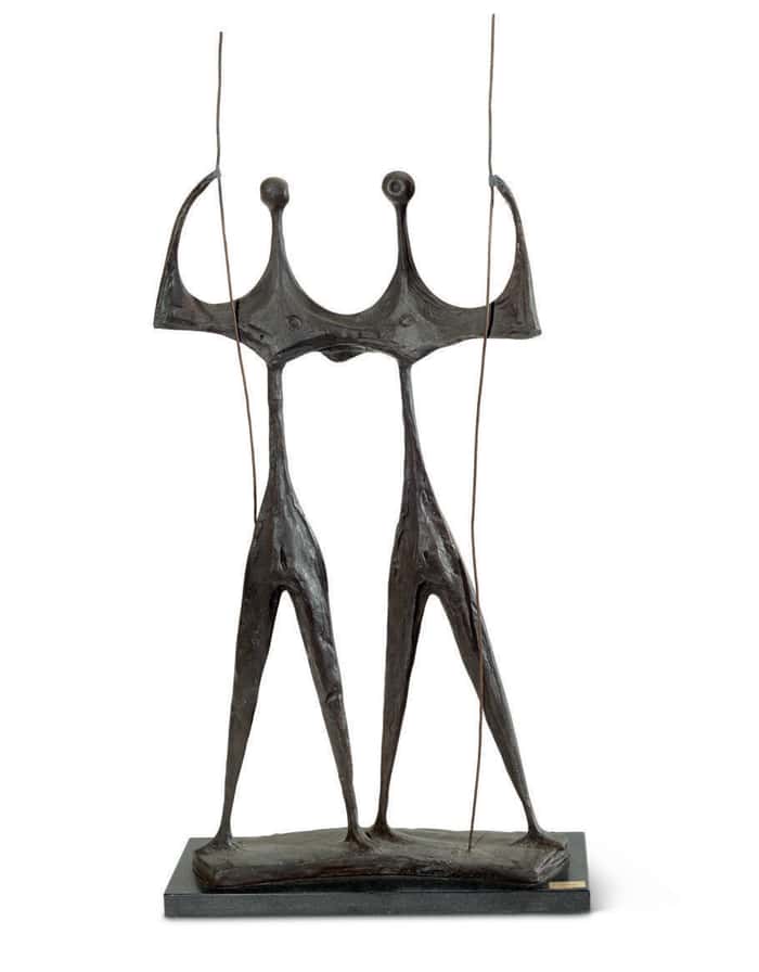 Bruno Giorgi, Os Candangos, dec. 1960, escultura em bronze platinado, 73 x 36 x 11 cm