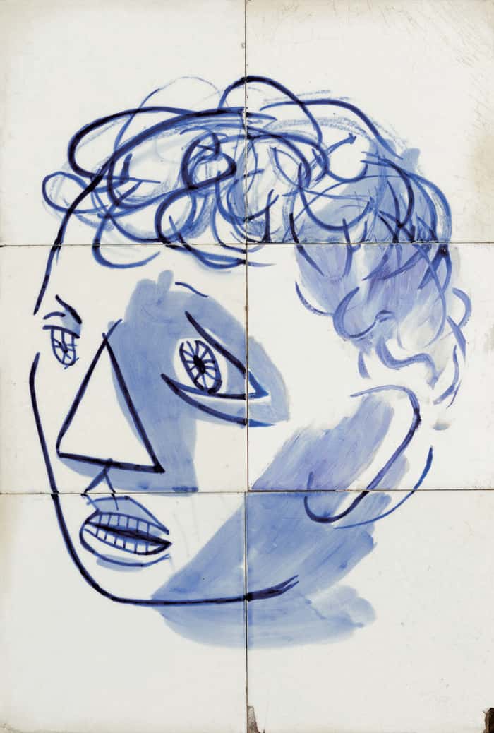 Candido Portinari, cabeça de São Francisco, 1944, óleo sobre azulejo, 48 x 33 cm