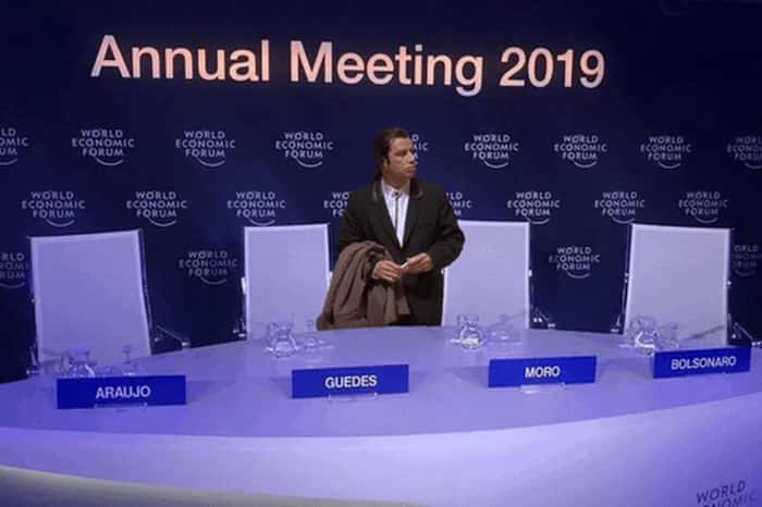 A presença de Bolsonaro no Fórum Econômico Mundial, em Davos, rendeu bons memes