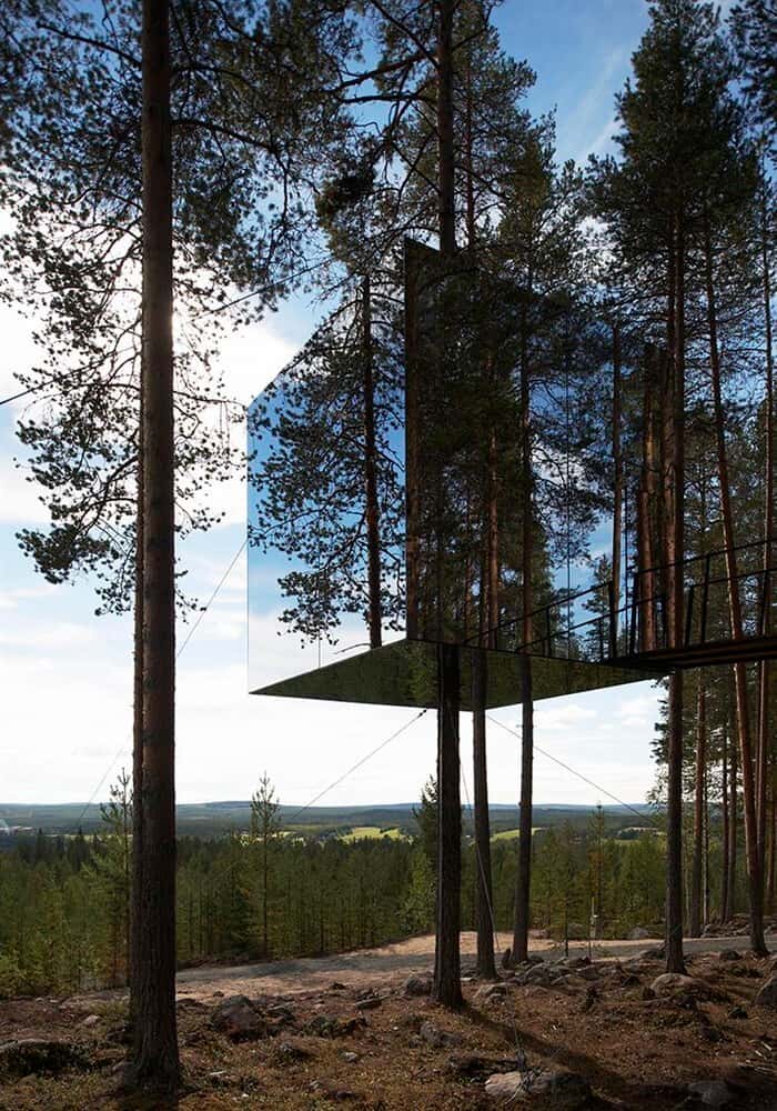 Suítes do Tree Hotel, em Harads, no extremo norte da Suécia, próximo ao círculo polar