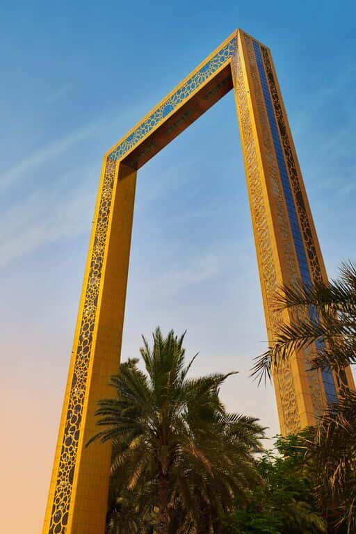 A estrutura da Dubai Frame tem 150 metros de altura