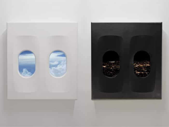 El Avión, 2011 e Night Flight, 2015 | Estrutura metálica, máscara de fibra de vidro, vídeo animação, reprodutor de vídeo |100 x 14 x 193 cm | TV 32”, brightsign |