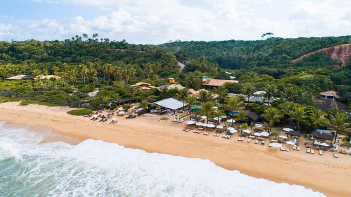 Visão aérea da pousada Travel Inn Trancoso - Praia do Rio Verde