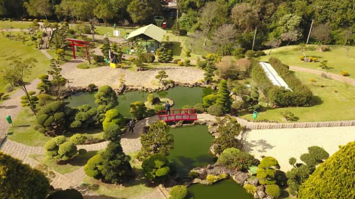 Vista geral do Jardim Japonês do Parque Maeda, em Itu (SP)