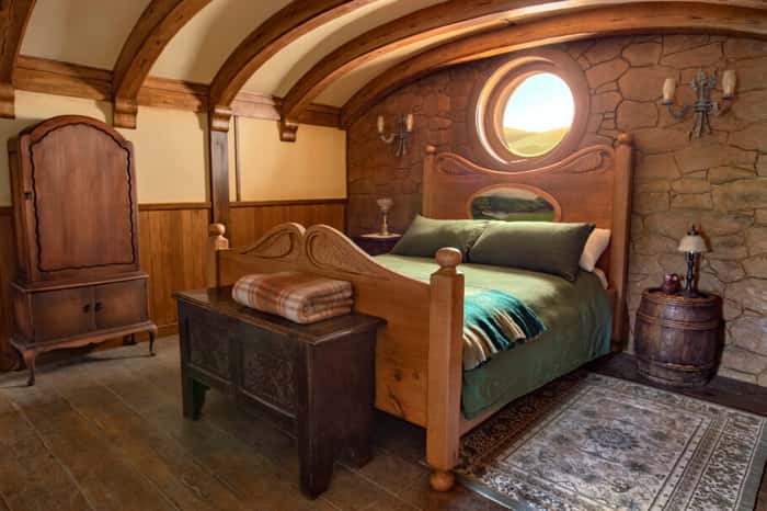 Quarto da casa The Millhouse, em Hobbiton, onde os hóspedes da ação do Airbnb poderão passar a noite 