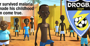 Drogba usa futebol para combater a malária