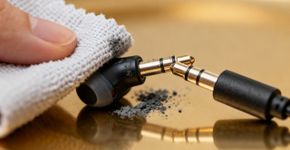 Passar um pouquinho de grafite de lápis no plug do fone para acabar com chiados