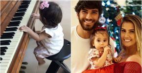 Filha de Deborah Secco encanta ao tocar piano com apenas um ano