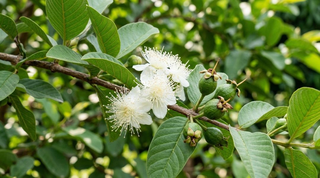 As flores são brancas, perfumadas e apresentam muitos estames, criando um aspecto delicado e quase felpudo.