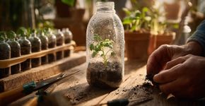 Garrafas PET velhas estão servindo de estufa para plantas, veja como fazer