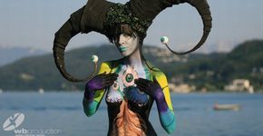 Imagens do Festival Anual de Body Painting em Pörtschach, na Áustria
