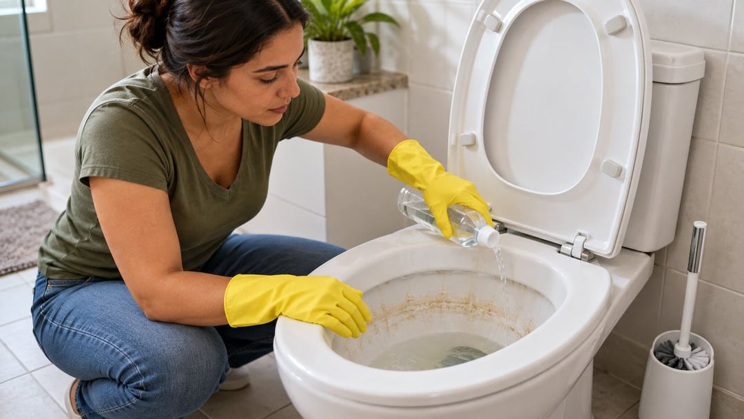 No vaso sanitário, a solução precisa agir por algumas horas antes da escovação – Imagem ilustrativa criada por inteligência artificial