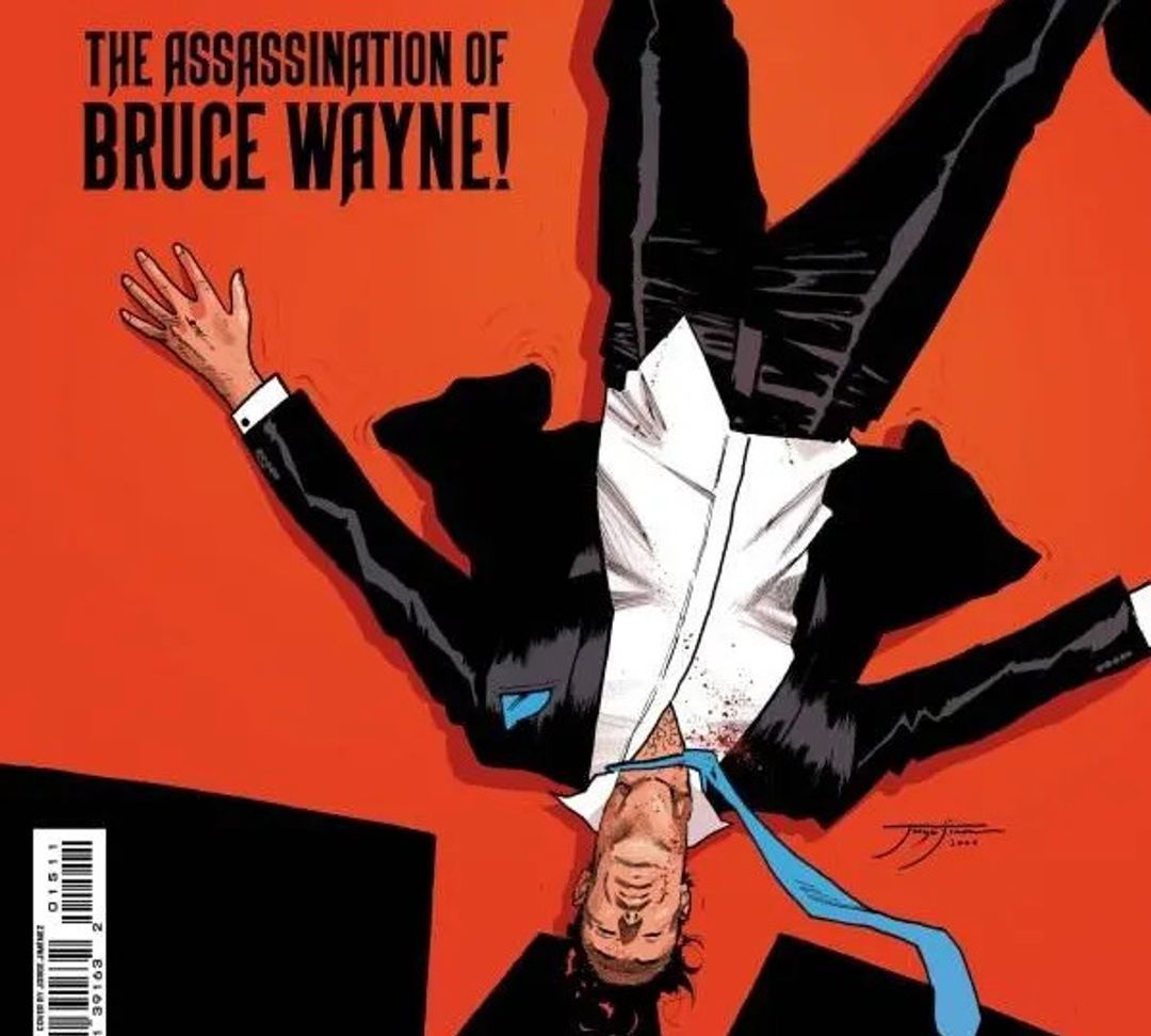 Ilustração da morte de Bruce Wayne, capa da HQ #15 de Batman