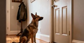 O que significa quando o cachorro late olhando para a porta