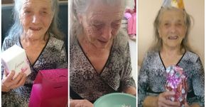 Idosa completa 100 anos e tem a primeira festa da sua vida