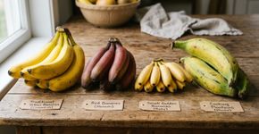 Nem toda banana nasce amarela: as variedades que mudam completamente de aparência
