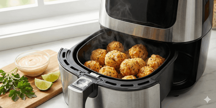 Featured main: Bolinho de arroz assado com ervas na airfryer: simples, econômico e irresistível
