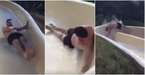 Em vídeo, homem ‘voa’ para fora de toboágua e cai em penhasco