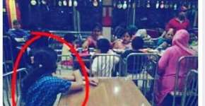 Foto de babá isolada em restaurante revolta a internet