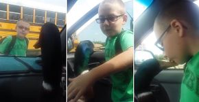 Pato demonstra afeto pelo tutor enquanto o espera voltar da escola