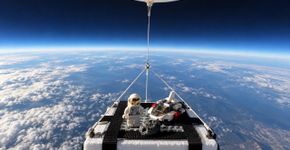 Miniatura de Lego sobe quase 35 quilômetros com balão, permanece mais de oito horas nas alturas e retorna à Terra com recorde mundial