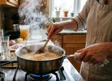 Featured side: Os chefs italianos concordam: “Para que o risoto fique perfeito, é preciso adicionar o vinho branco antes do primeiro caldo”