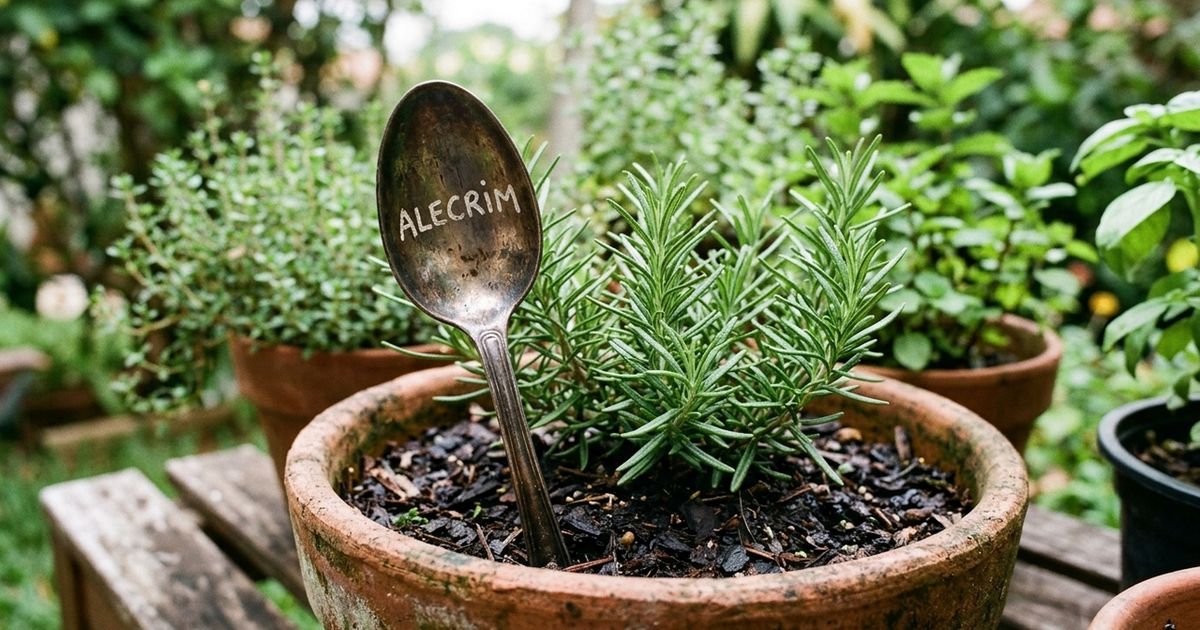 Uma colher antiga pode ganhar uma função inesperada no jardim